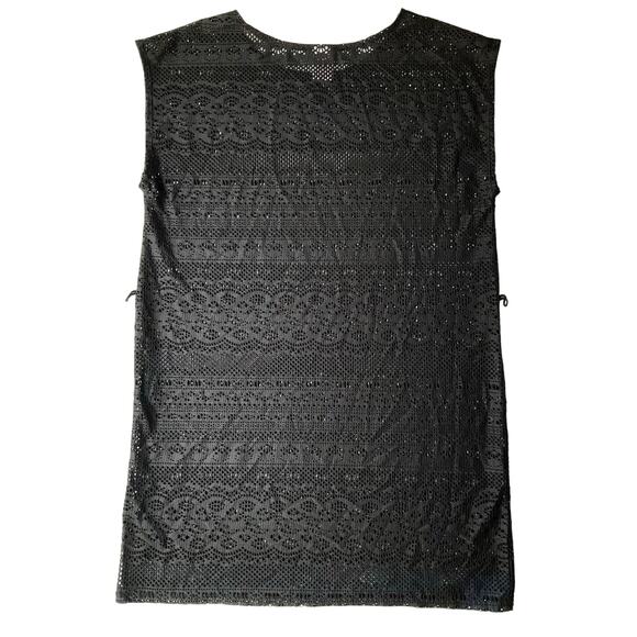 Merona Women’s Bikini Cover size M Sleeveless Above Knee Semi-sheer Lace Black - Picture 8 of 8